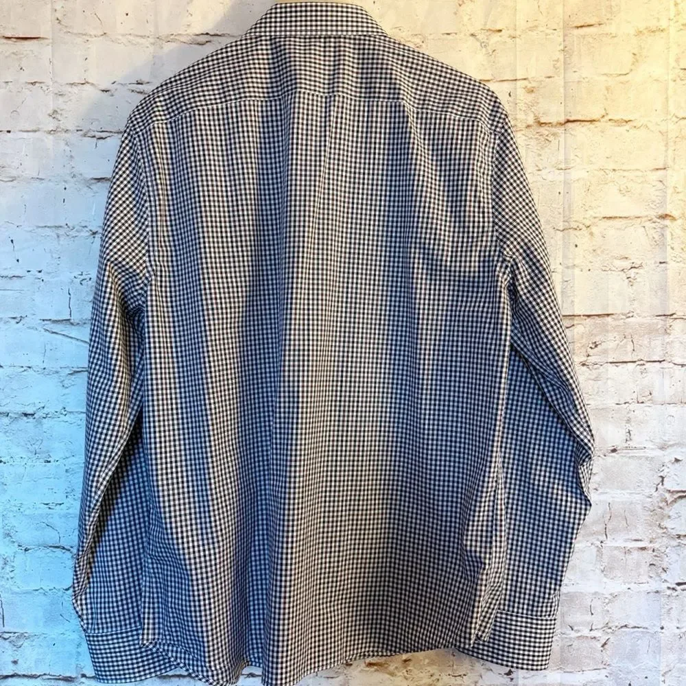 Banana Republic untucked fit plaid dress shirt